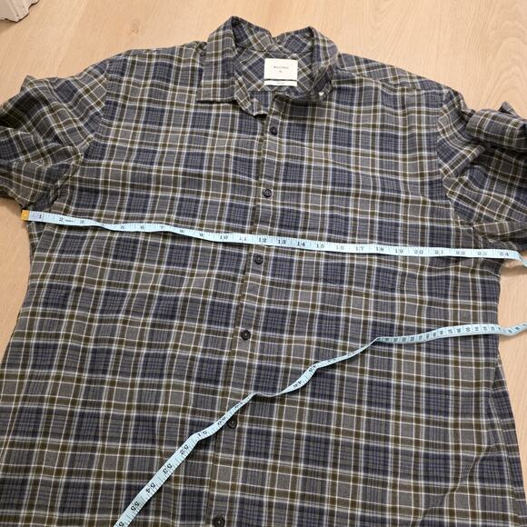 Billy Reid Blue Gray White Long Sleeve Standard Fit Button Up Shirt Size XL - Picture 3 of 7